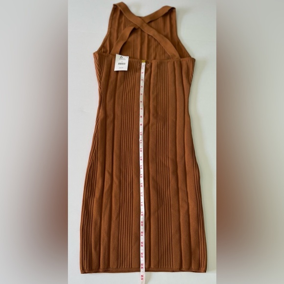 Bodycon Dress‎ Women’s S Fawn Brown Ribbed Mini Sleeveless NWT - Picture 4 of 8
